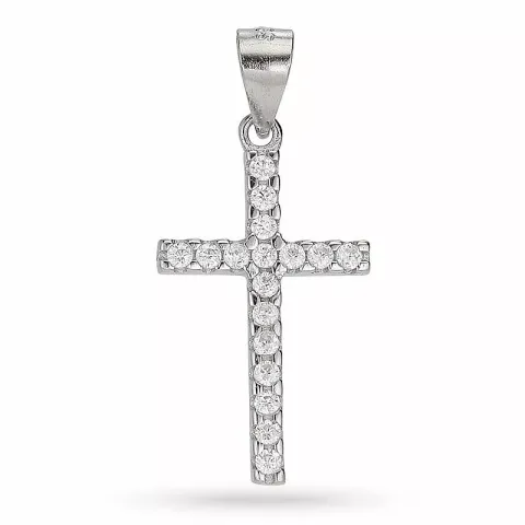 Kollektionsprov kors zirkon hängen i silver