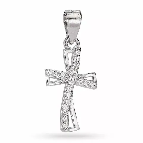 Kollektionsprov kors zirkon hängen i silver