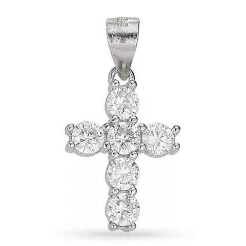 Kollektionsprov kors zirkon hängen i silver
