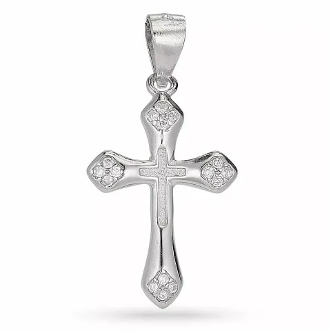 Kollektionsprov kors zirkon hängen i silver