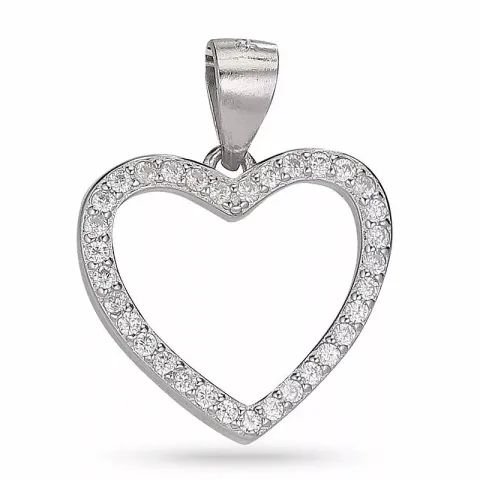 hjärta zirkon hängen i silver