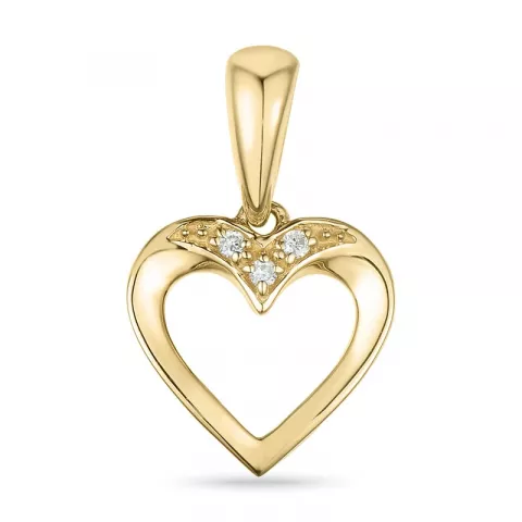 hjärta diamantberlocker i 14  carat guld 0,01 ct