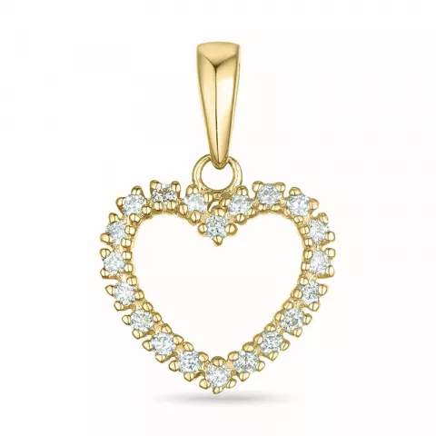 hjärta diamantberlocker i 14  carat guld 0,16 ct