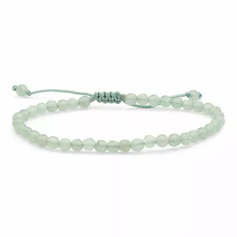 grön aventurin armband i silkes snöre 17 cm plua 3 cm x 4,1 mm  - Loom Stones