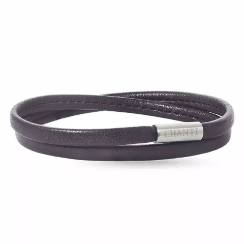 Platt brun armband i läder med stål lås x 6 mm