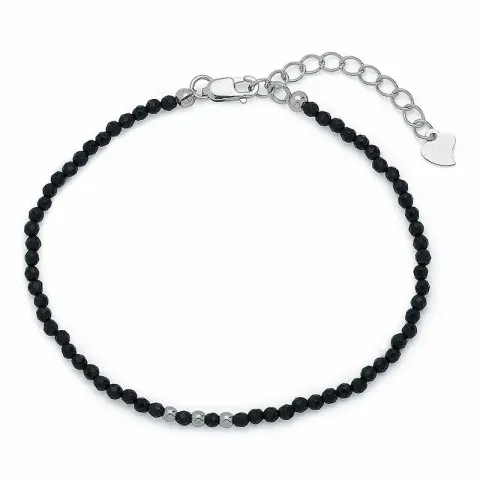 sten armband med onyxer og 3 hematite.