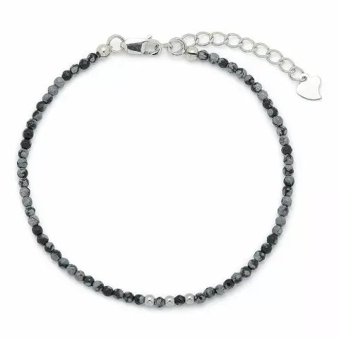 sten armband med obsidian og 3 hematite.