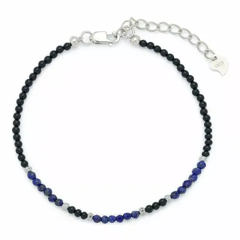 Elegant sten armband med onyxer og lapis og 6 hematite.
