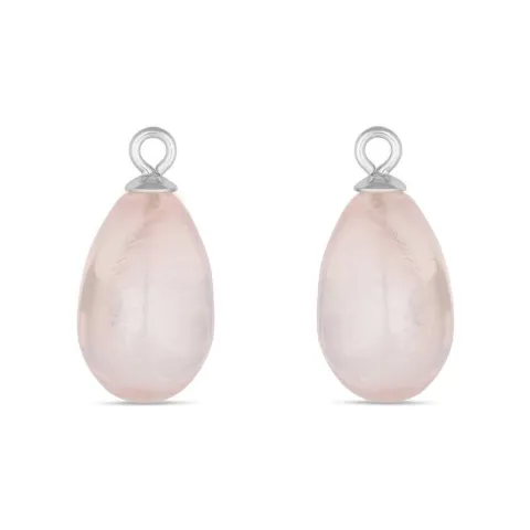 rosa kvarts hängen till örhängen i silver