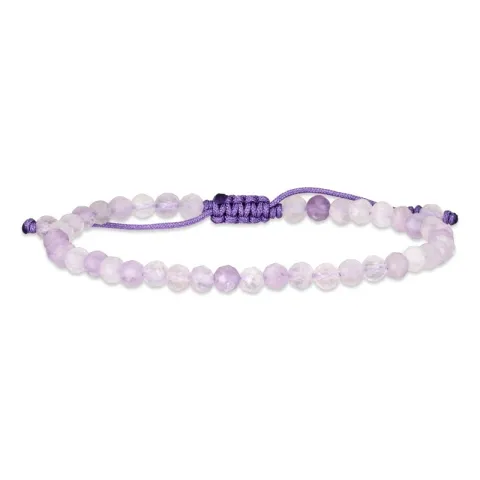 lila ametist armband i silkes snöre 17 cm plus 3 cm x 4 mm