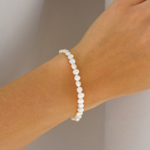 5,5 mm armband med sötvattenspärlor