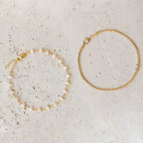 4 mm armband med sötvattenspärlor