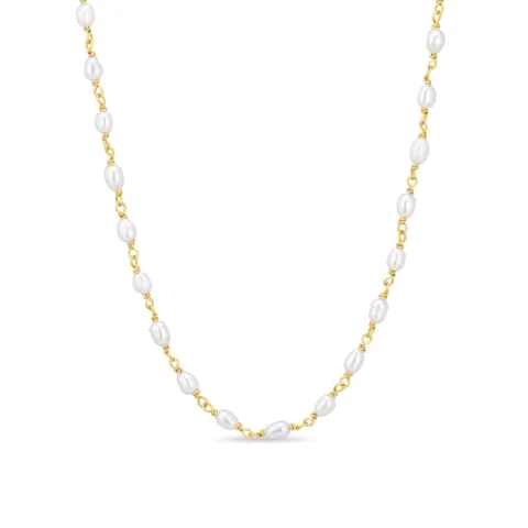 3 mm halsband med sötvattenspärlor