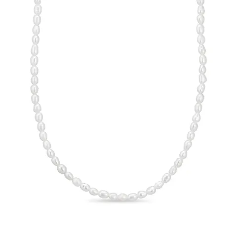 3 mm halsband med sötvattenspärlor