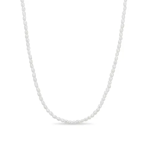 2 mm halsband med sötvattenspärlor