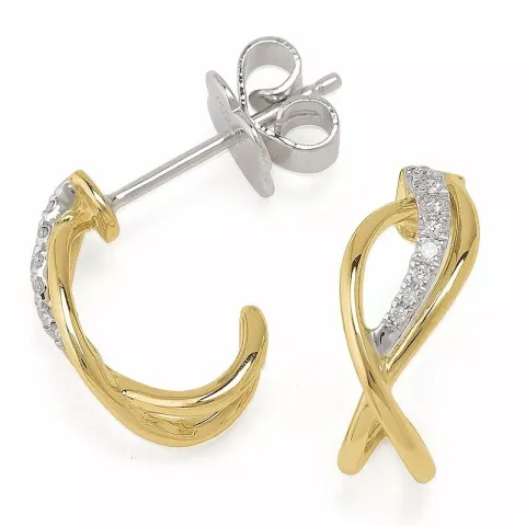 Halvcreol i 14 karat guld och vitguld med diamanter 