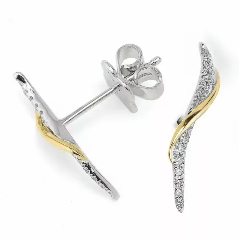 Briljiantöronringar i 14 karat guld och vitguld med diamanter 