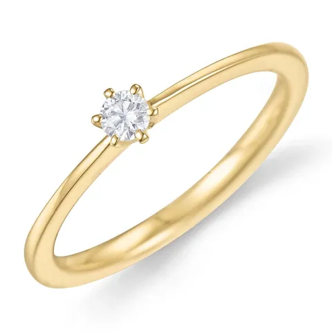 0,10 ct lab grown diamant solitärring i 9 karat guld 0,10 ct