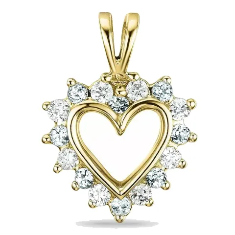 hjärta lab grown diamant hängen i 9 carat guld 0,26 ct