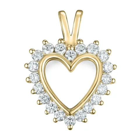 hjärta lab grown diamant hängen i 9 carat guld 0,46 ct