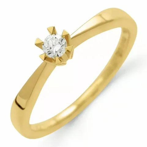 0,10 ct lab grown diamant solitärring i 9 karat guld 0,10 ct