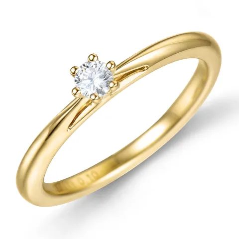 0,10 ct lab grown diamant ring i 9 karat guld 0,10 ct