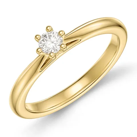 0,20 ct lab grown diamant solitärring i 9 karat guld 0,20 ct