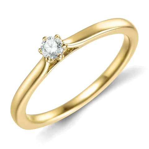 0,10 ct lab grown diamant solitärring i 9 karat guld 0,10 ct