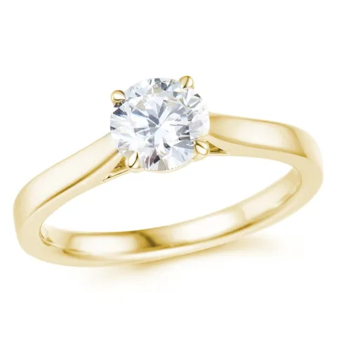 1,00 ct lab grown diamant solitärring i 9 karat guld 1,0 ct