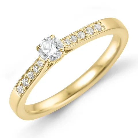 lab grown diamant ring i 9 karat guld 0,20 ct 0,09 ct