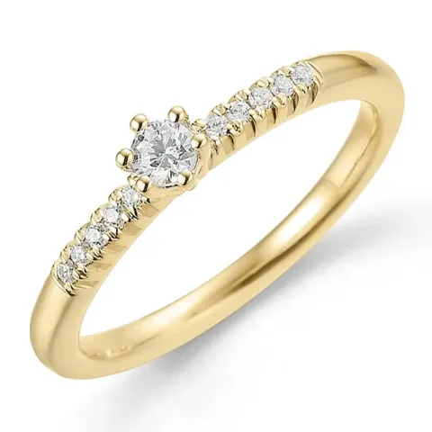 lab grown diamant ring i 9 karat guld 0,11 ct 0,06 ct