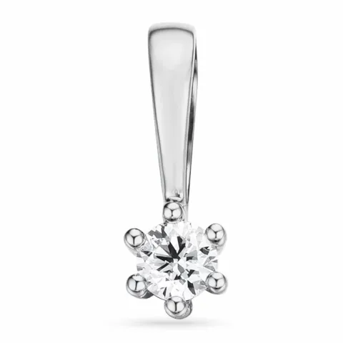 0,05 ct lab grown diamant solitärberlock i 9 carat vitguld 0,05 ct