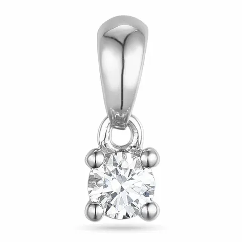0,10 ct lab grown diamant solitärberlock i 9 carat vitguld 0,10 ct