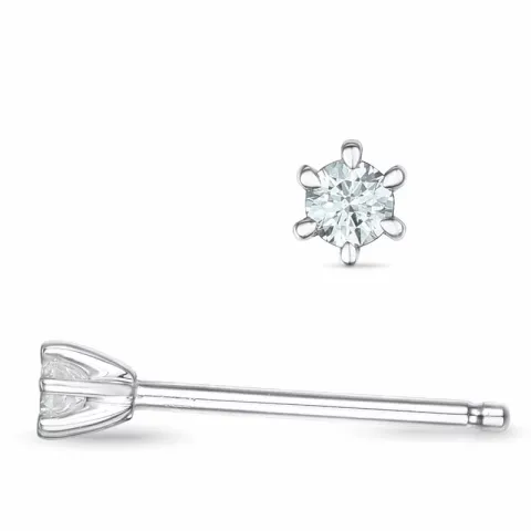 2 x 0,03 ct lab grown diamant solitäreörhängestift i 9 karat vitguld med lab grown diamant 