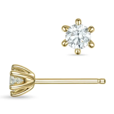 2 x 0,18 ct lab grown diamant solitäreörhängestift i 9 karat guld med lab grown diamant 