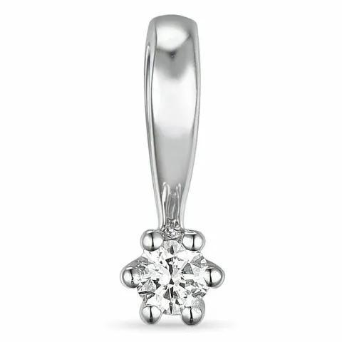 0,05 ct lab grown diamant solitärberlock i 9 carat vitguld 0,05 ct