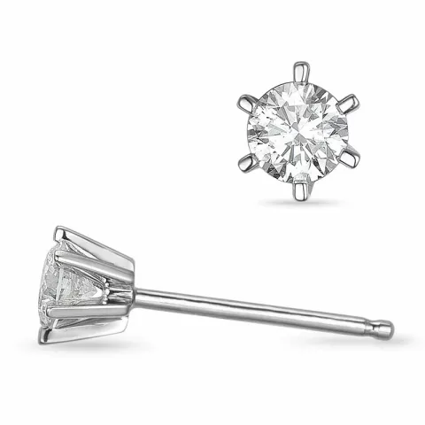 2 x 0,20 ct lab grown diamant solitäreörhängestift i 9 karat vitguld med lab grown diamant 