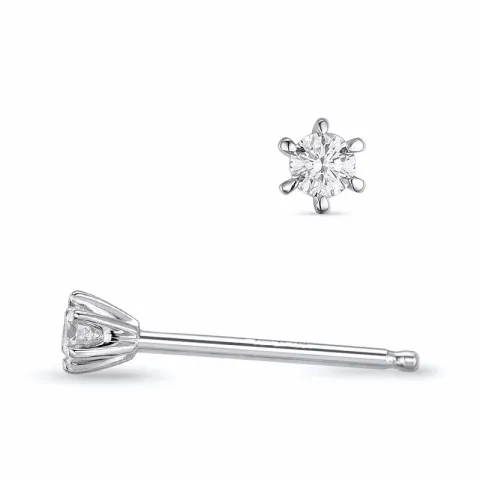 2 x 0,04 ct lab grown diamant solitäreörhängestift i 9 karat vitguld med lab grown diamant 