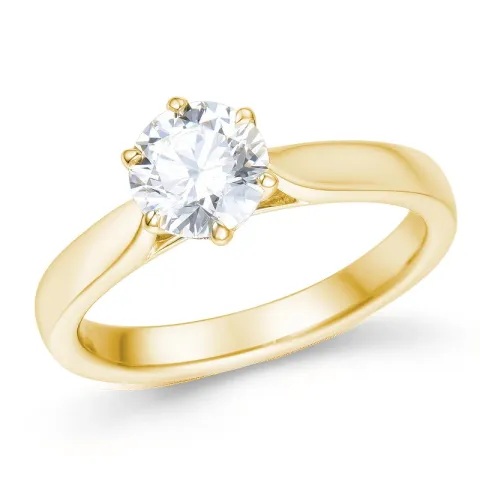 1,00 ct lab grown diamant solitärring i 9 karat guld 1,0 ct