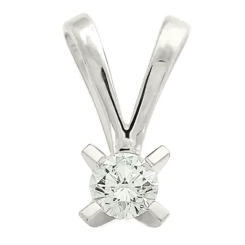 0,20 ct lab grown diamant solitärberlock i 9 carat vitguld 0,20 ct