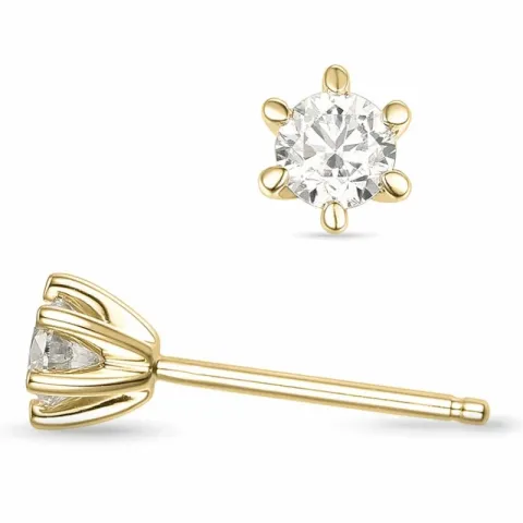 2 x 0,30 ct lab grown diamant solitäreörhängestift i 9 karat guld med lab grown diamant 