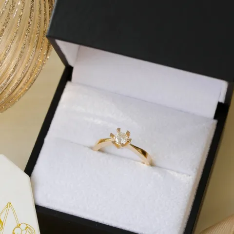 0,40 ct lab grown diamant ring i 14  karat guld 0,40 ct