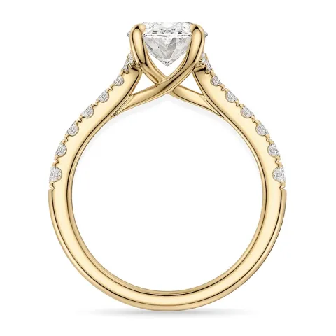 oval lab grown diamant ring i 14  karat guld 2,0 ct 0,29 ct