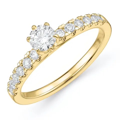 lab grown diamant ring i 14  karat guld 0,52 ct 0,24 ct