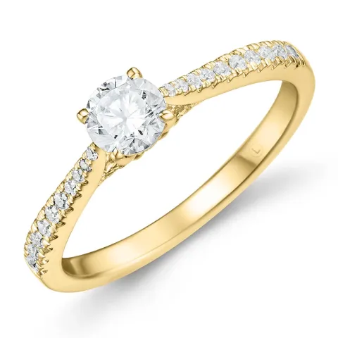 lab grown diamant ring i 14  karat guld 0,40 ct 0,17 ct