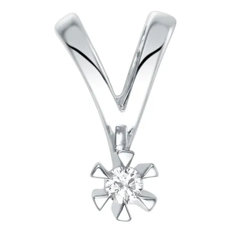 0,05 ct lab grown diamant hängen i 14  carat vitguld 0,05 ct
