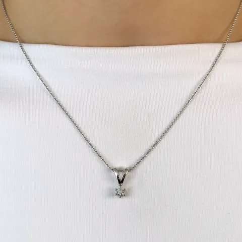 0,10 ct lab grown diamant hängen i 14  carat vitguld 0,10 ct