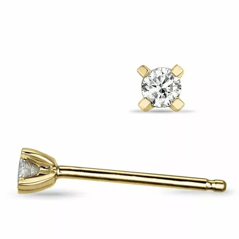 2 x 0,05 ct lab grown diamant solitäreörhängestift i 14 karat guld med lab grown diamant 