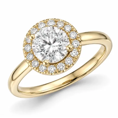 lab grown diamant ring i 14  karat guld 1,0 ct 0,21 ct