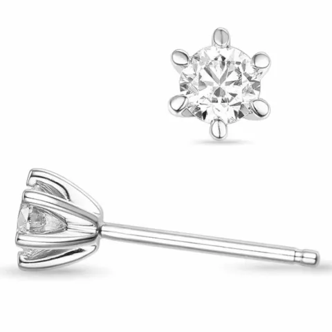 2 x 0,40 ct lab grown diamant solitäreörhängestift i 14 karat vitguld med lab grown diamant 